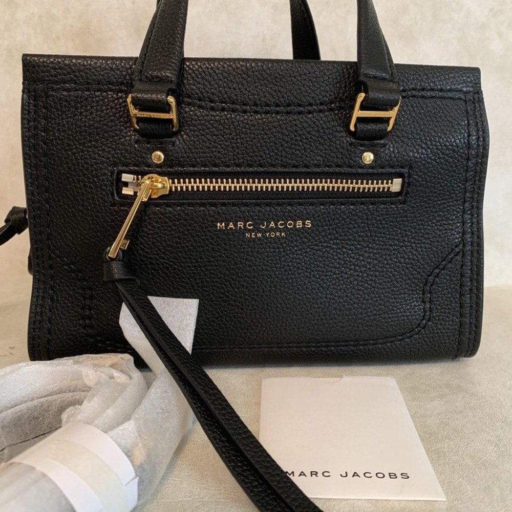 MARC JACOBS NEW YORK CRUISER LEATHER BLACK SATCHEL